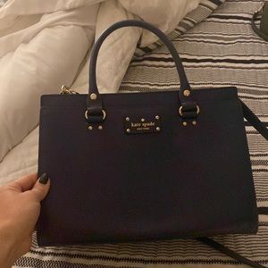 Beautiful lightly used navy blue Kate spade hand bag
